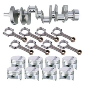 Light Forged SB Chevy Rotating Assem., 350 Flat Top, 6 In Rods